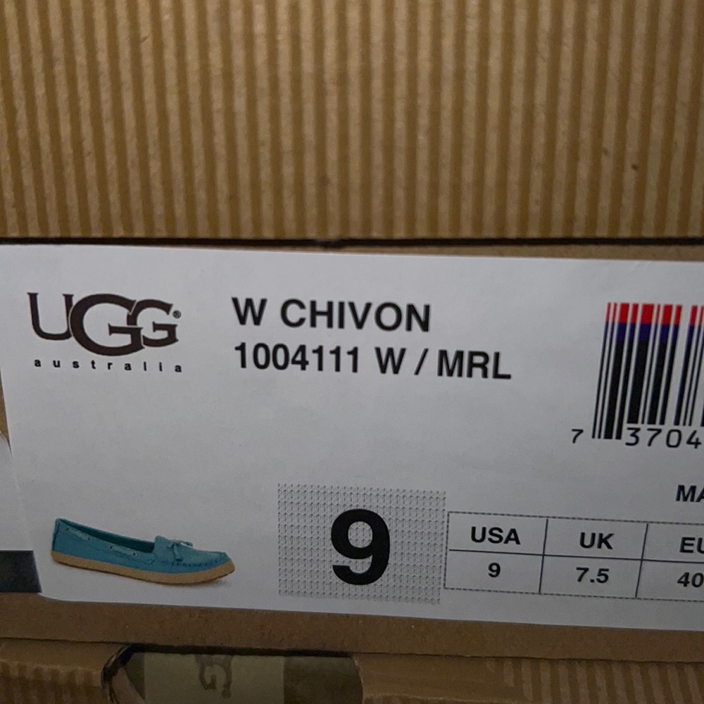 NIB AUTH UGG CHIVON FLAT Turquoise MRL - Picture 9 of 9